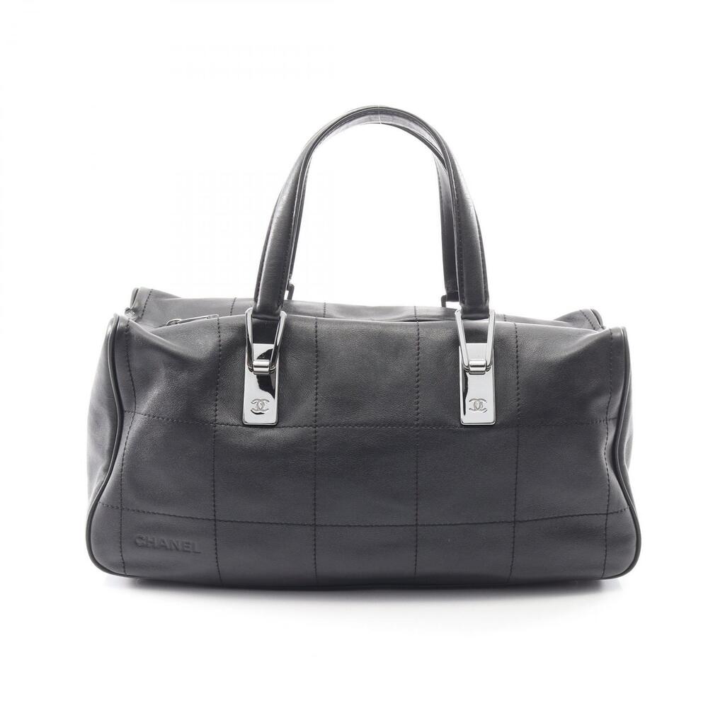 Chanel Chocolate Bar Handbag Lambskin Leather Black